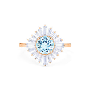 [Artemis] Vintage Deco Goddess Ring in Aquamarine Women's Ring michelliafinejewelry   