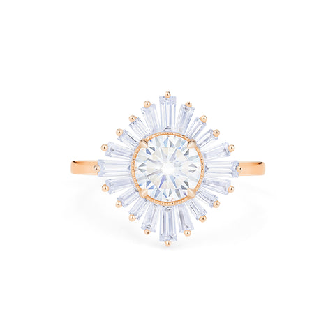 [Artemis] Vintage Deco Goddess Ballerina Engagement Ring in Diamond / Moissanite Women's Ring michelliafinejewelry   