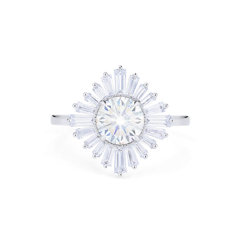 [Artemis] Vintage Deco Goddess Ballerina Engagement Ring in Diamond / Moissanite Women's Ring michelliafinejewelry   