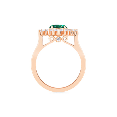 [Athena] Vintage Deco Oval Cut Goddess Ring in Lab Emerald Women's Ring michelliafinejewelry   