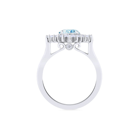 [Artemis] Vintage Deco Goddess Ring in Aquamarine Women's Ring michelliafinejewelry   