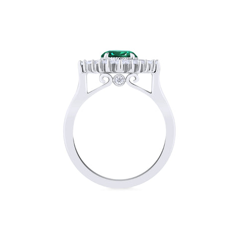 [Athena] Vintage Deco Oval Cut Goddess Ring in Lab Emerald Women's Ring michelliafinejewelry   