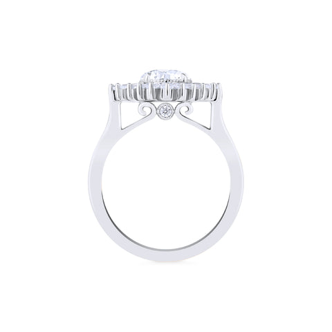 [Artemis] Vintage Deco Goddess Ballerina Engagement Ring in Diamond / Moissanite Women's Ring michelliafinejewelry   