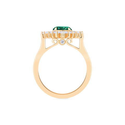 [Artemis] Vintage Deco Goddess Ring in Lab Emerald Women's Ring michelliafinejewelry   