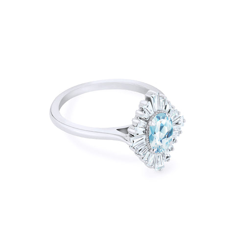 [Athena] Vintage Deco Oval Cut Goddess Ring in Aquamarine Women's Ring michelliafinejewelry   