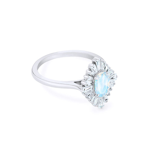 [Athena] Vintage Deco Oval Cut Goddess Ring in Moonstone Women's Ring michelliafinejewelry   