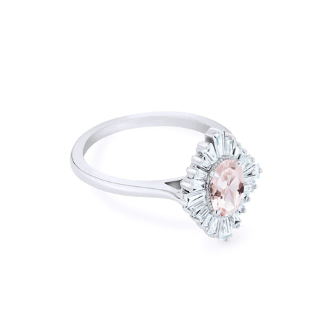 [Athena] Vintage Deco Oval Cut Goddess Ring in Morganite Women's Ring michelliafinejewelry   