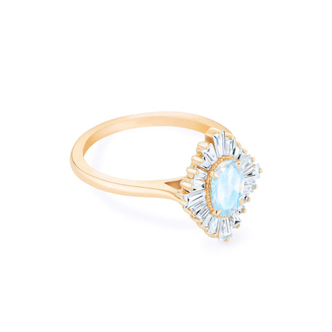 [Athena] Vintage Deco Oval Cut Goddess Ring in Moonstone Women's Ring michelliafinejewelry   