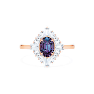 [Athena] Vintage Deco Oval Cut Goddess Ring in Lab Alexandrite Women's Ring michelliafinejewelry   