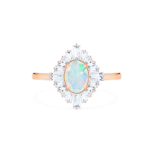 [Athena] Vintage Deco Oval Cut Goddess Ring in Australian Opal Women's Ring michelliafinejewelry   