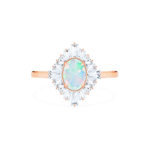 [Athena] Vintage Deco Oval Cut Goddess Ring in Australian Opal Women's Ring michelliafinejewelry   
