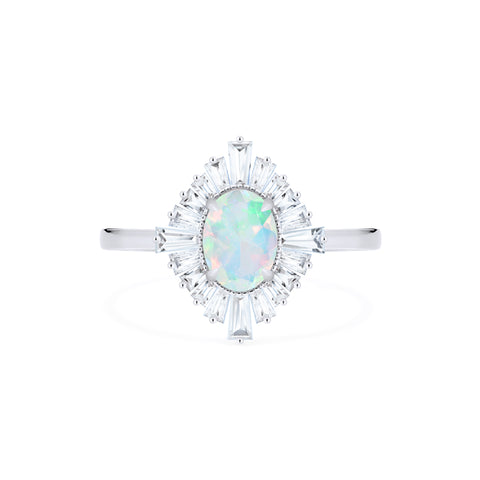 [Athena] Vintage Deco Oval Cut Goddess Ring in Australian Opal Women's Ring michelliafinejewelry   