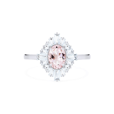 [Athena] Vintage Deco Oval Cut Goddess Ring in Morganite Women's Ring michelliafinejewelry   