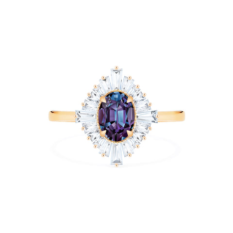 [Athena] Vintage Deco Oval Cut Goddess Ring in Lab Alexandrite Women's Ring michelliafinejewelry   