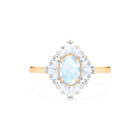 [Athena] Vintage Deco Oval Cut Goddess Ring in Moonstone Women's Ring michelliafinejewelry   