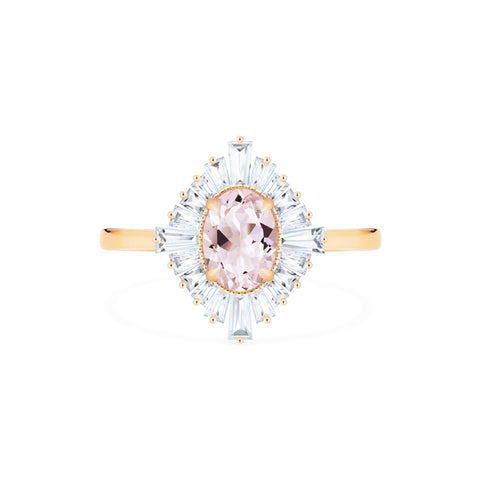[Athena] Vintage Deco Oval Cut Goddess Ring in Morganite Women's Ring michelliafinejewelry   
