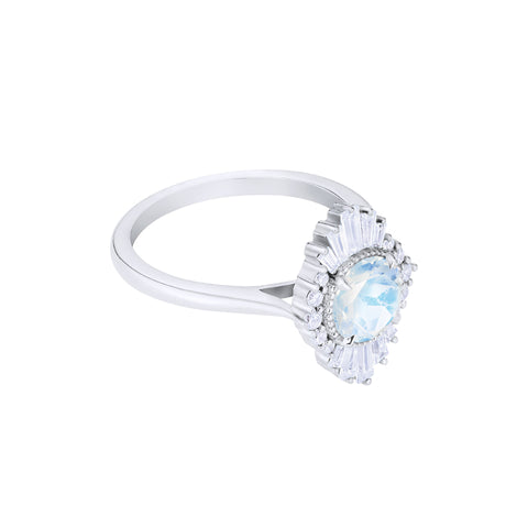 [Georgiana] Vintage Deco Duchess Ring in Moonstone Women's Ring michelliafinejewelry   