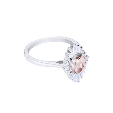 [Georgiana] Vintage Deco Duchess Ring in Morganite Women's Ring michelliafinejewelry   