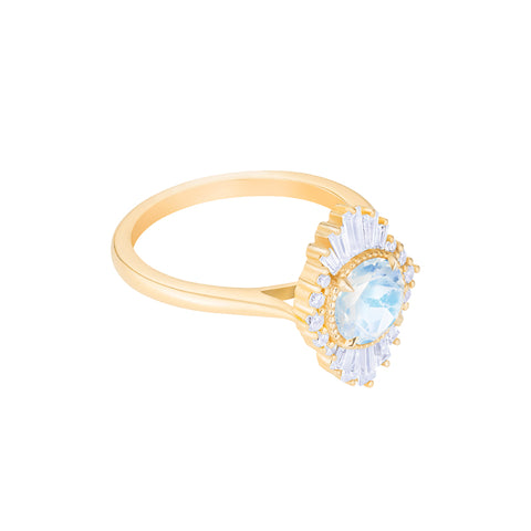 [Georgiana] Vintage Deco Duchess Ring in Moonstone Women's Ring michelliafinejewelry   