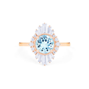 [Georgiana] Vintage Deco Duchess Ring in Aquamarine Women's Ring michelliafinejewelry   