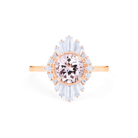 [Georgiana] Vintage Deco Duchess Ring in Morganite Women's Ring michelliafinejewelry   