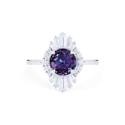 [Georgiana] Vintage Deco Duchess Ring in Lab Alexandrite Women's Ring michelliafinejewelry   