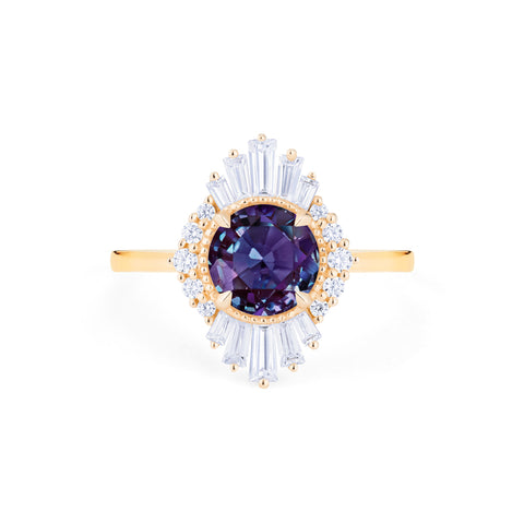 [Georgiana] Vintage Deco Duchess Ring in Lab Alexandrite Women's Ring michelliafinejewelry   