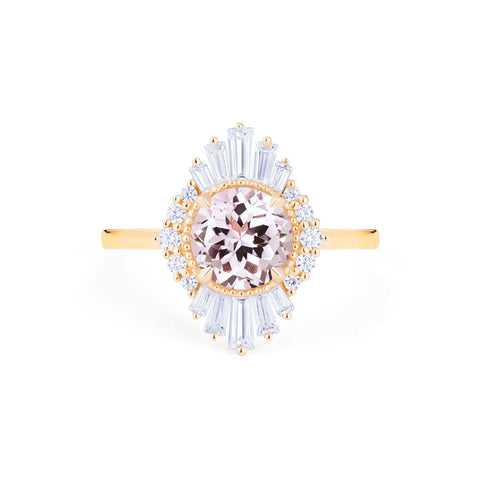 [Georgiana] Vintage Deco Duchess Ring in Morganite Women's Ring michelliafinejewelry   