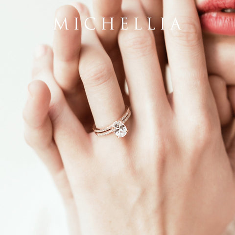 [Elaine] Modern Classic Oval Solitaire Ring in Morganite Women's Ring michelliafinejewelry   