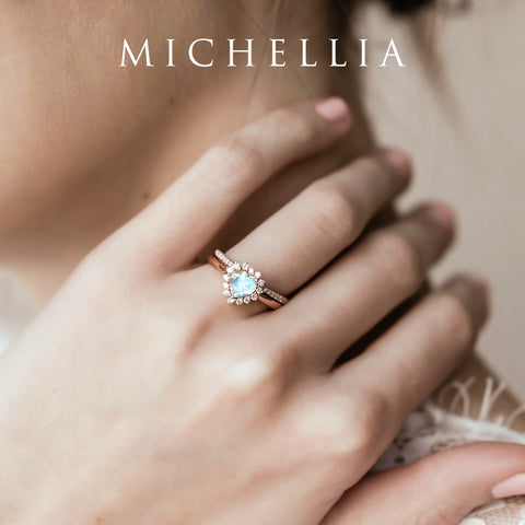 [Cordelia] Heart of the Sea Necklace in Moonstone Necklace michelliafinejewelry   