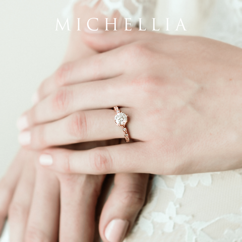 [Evelyn] Vintage Classic Crown Engagement Ring in Diamond / Moissanite Women's Ring michelliafinejewelry   