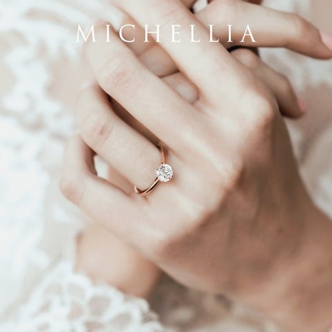 [Victoria] Classic Crown Solitaire Ring in Opal Women's Ring michelliafinejewelry   