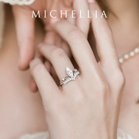 [Windsor] Heirloom Crown Marquise Cut Ring in Aquamarine Women's Ring michelliafinejewelry   