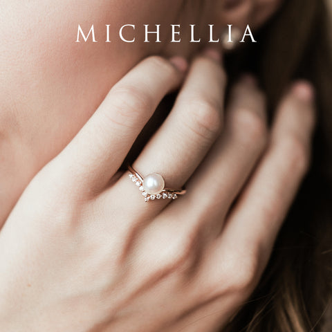 [Diane] Moonwake Ring in Akoya Pearl Women's Ring michelliafinejewelry   