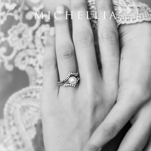 [Diane] Moonwake Ring in Akoya Pearl Women's Ring michelliafinejewelry   