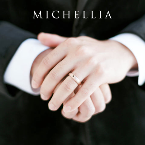 [Nolan] Men's Classic Comfort Fit Band with Outer Opal, 5mm Men's Band Michellia Fine Jewelry   