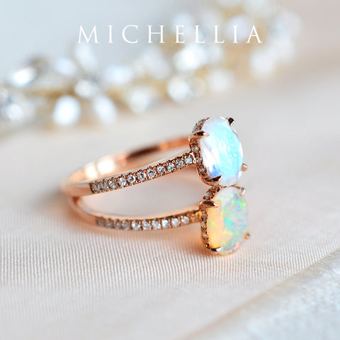 [Elaine] Modern Classic Oval Solitaire Ring in Lab Blue Sapphire Women's Ring michelliafinejewelry   