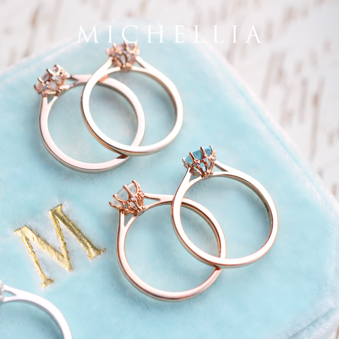 [Victoria] Classic Crown Solitaire Ring in Aquamarine Women's Ring michelliafinejewelry   