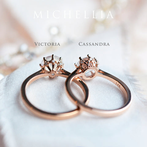 [Cassandra] Vintage Crown Solitaire Ring in Aquamarine Women's Ring michelliafinejewelry   