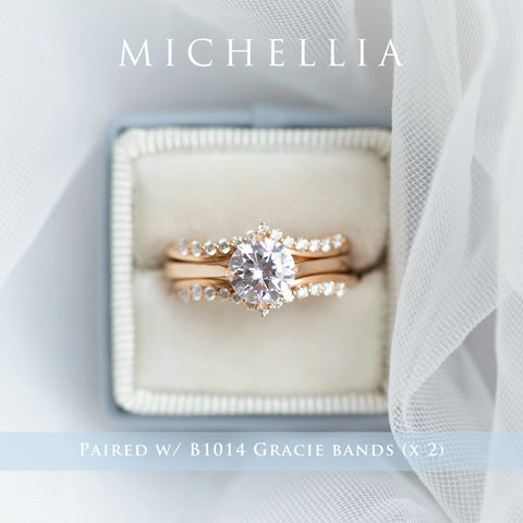 [Marguerite] Victorian Lace Solitaire Engagement Ring in Diamond / Moissanite Women's Ring michelliafinejewelry   