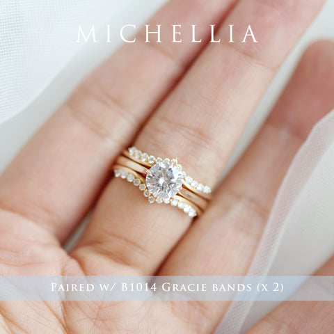[Marguerite] Victorian Lace Solitaire Engagement Ring in Diamond / Moissanite Women's Ring michelliafinejewelry   