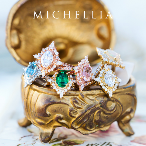 [Alessandra] Art Deco Oval Engagement Ring in Opal Women's Ring michelliafinejewelry   