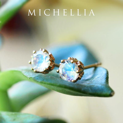 [Eden] Petite Floral Earrings in Moonstone Earrings michelliafinejewelry   