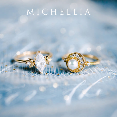[Cressida] Moon Goddess Marquise Engagement Ring in Diamond / Moissanite Women's Ring michelliafinejewelry   