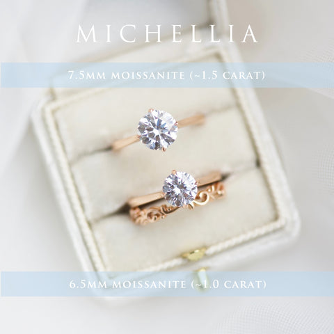 [Marguerite] Victorian Lace Solitaire Engagement Ring in Diamond / Moissanite Women's Ring michelliafinejewelry   
