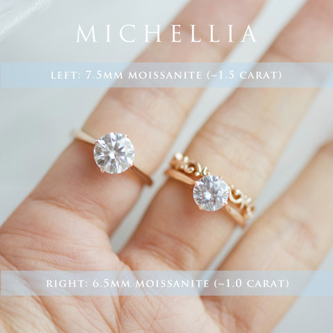 [Marguerite] Victorian Lace Solitaire Engagement Ring in Diamond / Moissanite Women's Ring michelliafinejewelry   