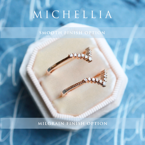 [Elise] Curved Chevron Diamond Band Wedding Band michelliafinejewelry   